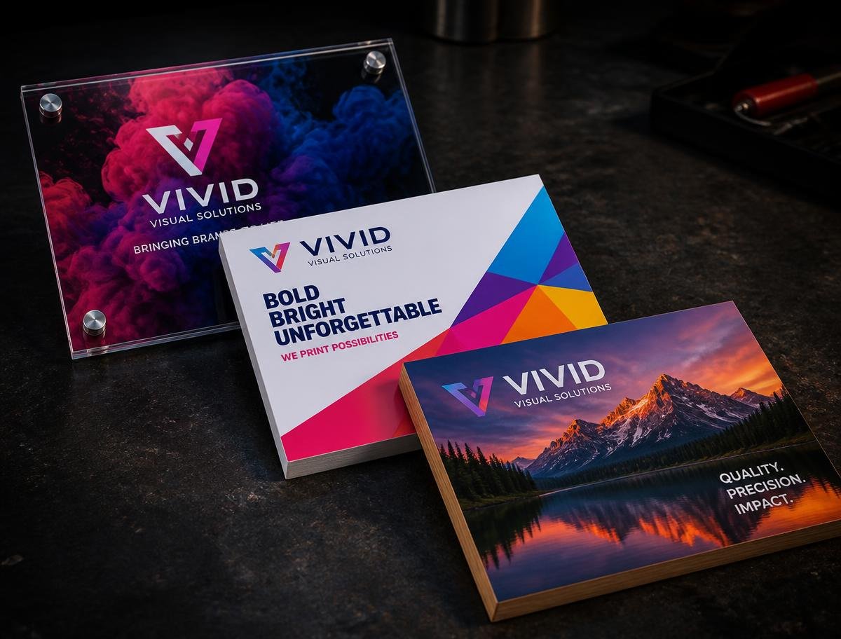 Los mismos materiales con impresión UV a todo color